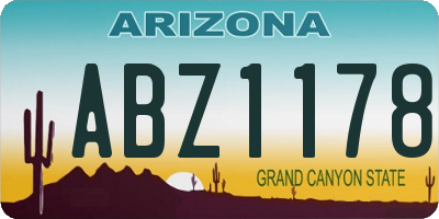 AZ license plate ABZ1178