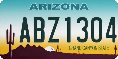 AZ license plate ABZ1304