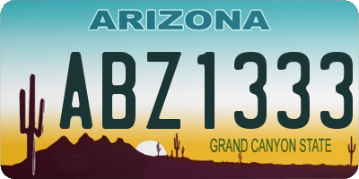 AZ license plate ABZ1333