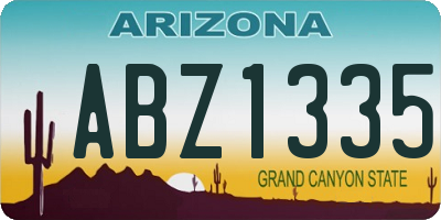 AZ license plate ABZ1335