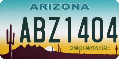 AZ license plate ABZ1404