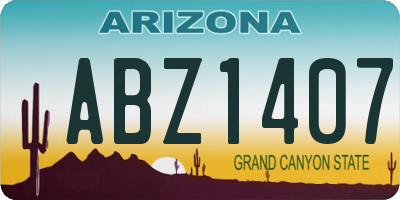 AZ license plate ABZ1407