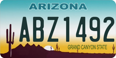 AZ license plate ABZ1492