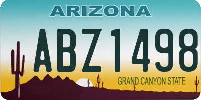 AZ license plate ABZ1498