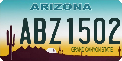 AZ license plate ABZ1502