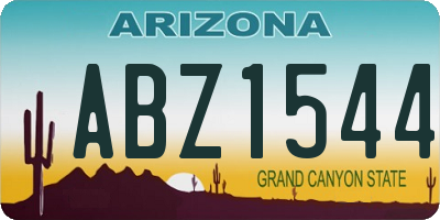 AZ license plate ABZ1544
