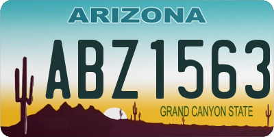 AZ license plate ABZ1563