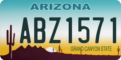 AZ license plate ABZ1571