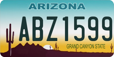 AZ license plate ABZ1599