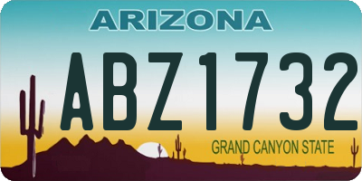 AZ license plate ABZ1732