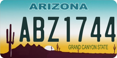 AZ license plate ABZ1744