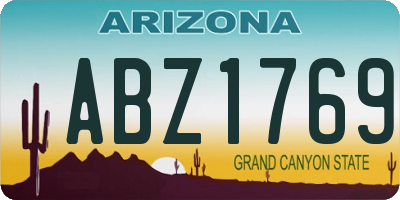 AZ license plate ABZ1769