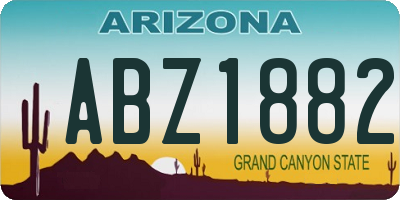 AZ license plate ABZ1882