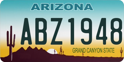 AZ license plate ABZ1948