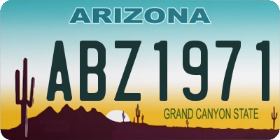 AZ license plate ABZ1971