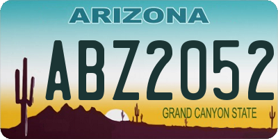AZ license plate ABZ2052