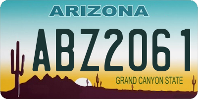AZ license plate ABZ2061