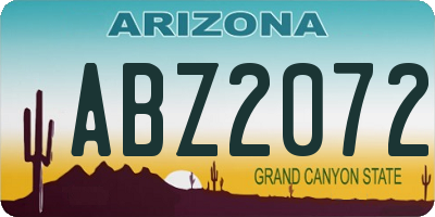 AZ license plate ABZ2072
