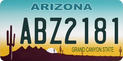 AZ license plate ABZ2181