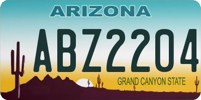 AZ license plate ABZ2204