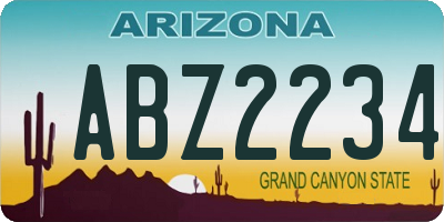 AZ license plate ABZ2234