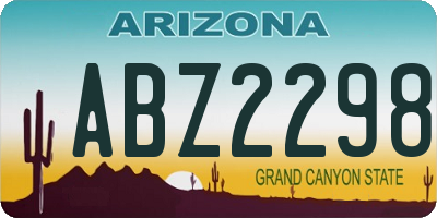AZ license plate ABZ2298