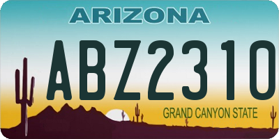 AZ license plate ABZ2310