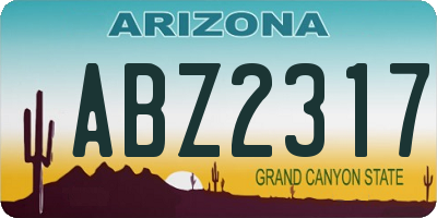 AZ license plate ABZ2317