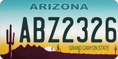 AZ license plate ABZ2326