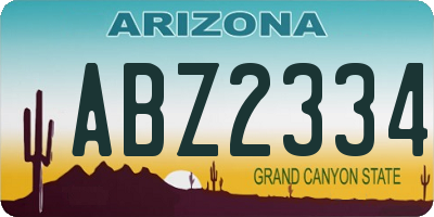 AZ license plate ABZ2334