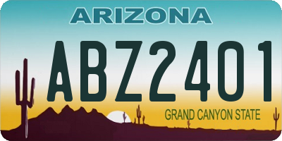 AZ license plate ABZ2401