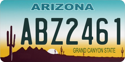 AZ license plate ABZ2461