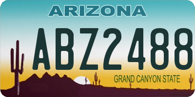 AZ license plate ABZ2488