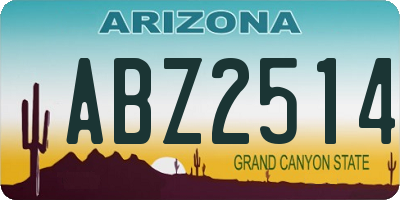 AZ license plate ABZ2514