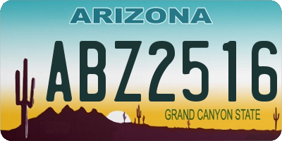 AZ license plate ABZ2516