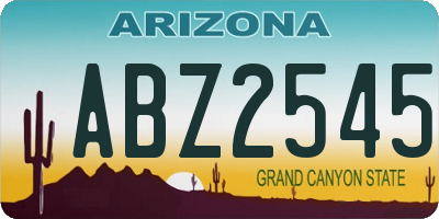 AZ license plate ABZ2545