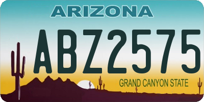 AZ license plate ABZ2575