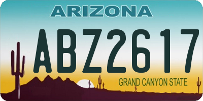 AZ license plate ABZ2617