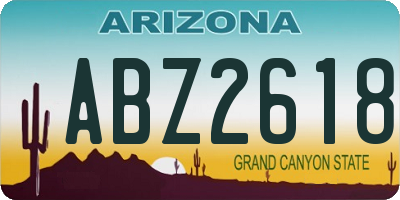 AZ license plate ABZ2618