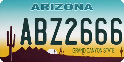 AZ license plate ABZ2666