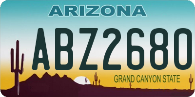 AZ license plate ABZ2680