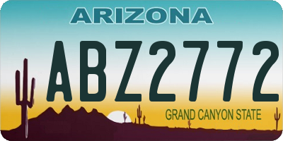AZ license plate ABZ2772