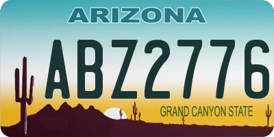 AZ license plate ABZ2776