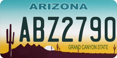 AZ license plate ABZ2790