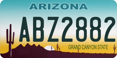 AZ license plate ABZ2882