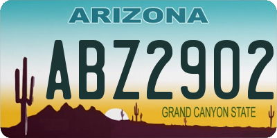AZ license plate ABZ2902