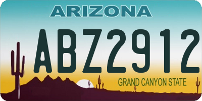 AZ license plate ABZ2912