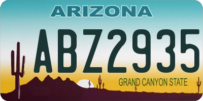 AZ license plate ABZ2935