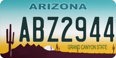 AZ license plate ABZ2944