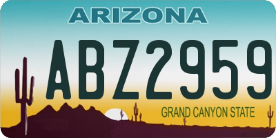 AZ license plate ABZ2959